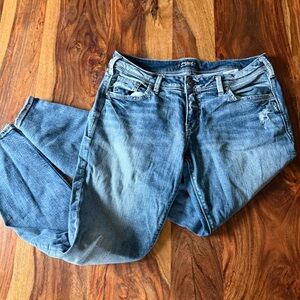 Silver Jeans Sam Slim Straight Jeans W29 L27 Medium Wash Stretch Denim